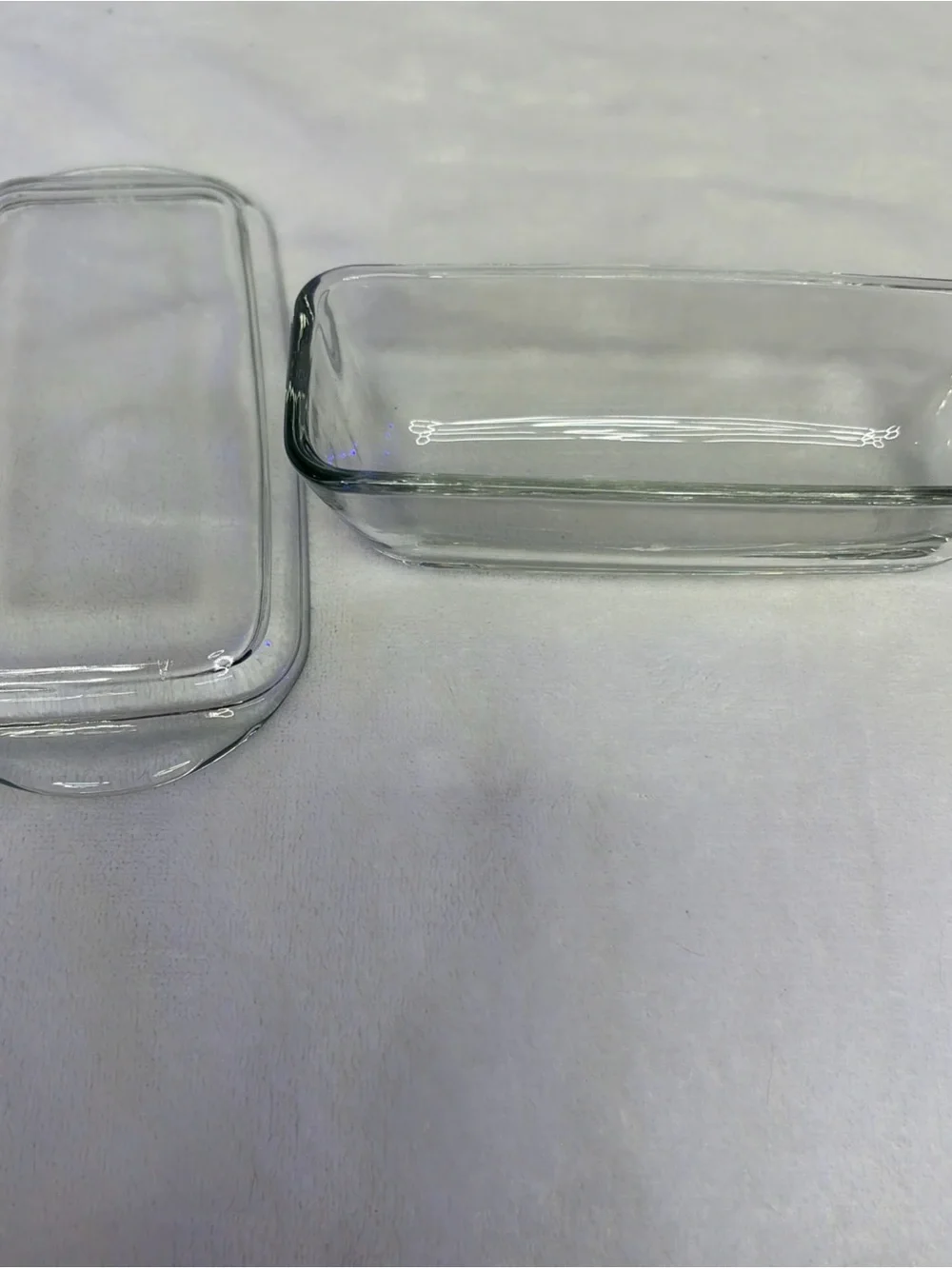 vintage Anchor Hocking clear glass covered butter dish